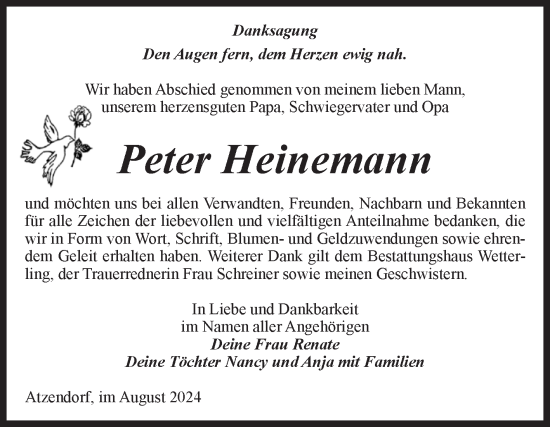 Traueranzeige von Peter Heinemann von Volksstimme Staßfurt