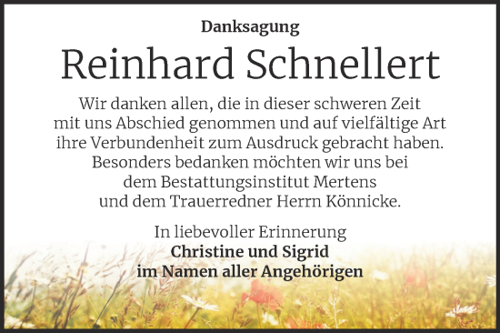 Traueranzeige von Reinhard Schnellert von Super Sonntag Naumburg/Nebra