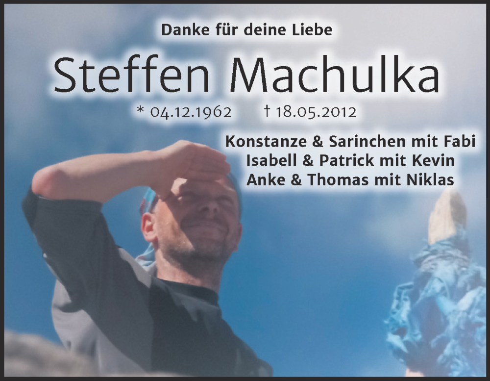  Traueranzeige für Steffen Machulka vom 18.05.2024 aus Mitteldeutsche Zeitung Halle/Saalkreis