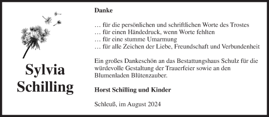 Traueranzeige von Sylvia Schilling von Volksstimme Altmark Ost