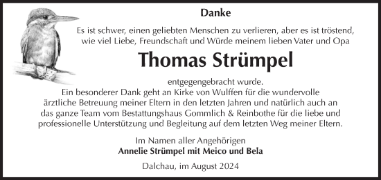 Traueranzeige von Thomas Strümpel von Volksstimme Zerbst