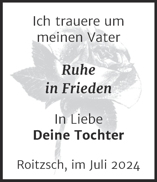 Traueranzeige von Vater  von Trauerkombi Bitterfeld