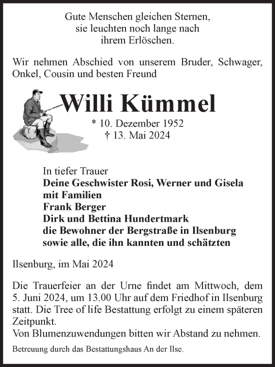 Traueranzeige von Willi Kümmel von Volksstimme Wernigerode