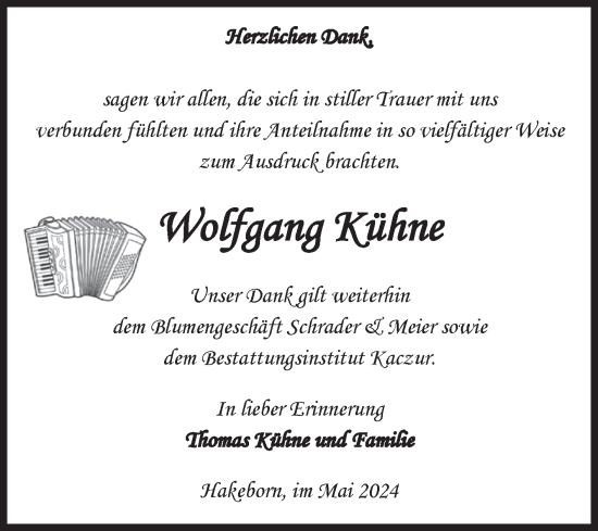 Traueranzeige von Wolfgang Kühne von Volksstimme Staßfurt