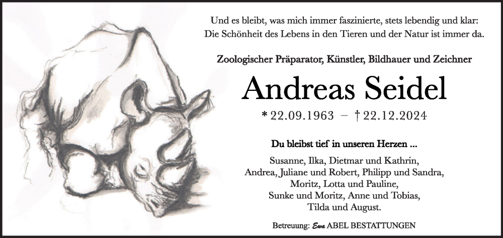  Traueranzeige für Andreas Seidel vom 25.01.2025 aus Volksstimme Magdeburg