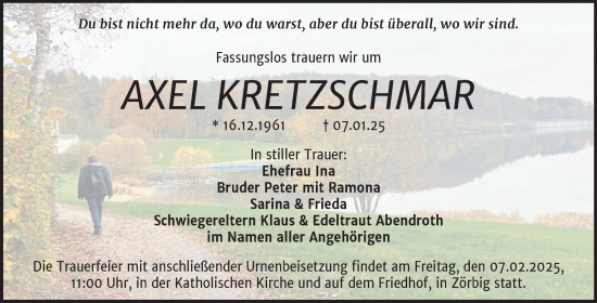 Traueranzeige von Axel Kretzschmar 