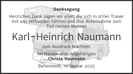 Traueranzeige von Karl-Heinrich Naumann von Super Sonntag Quedlingburg