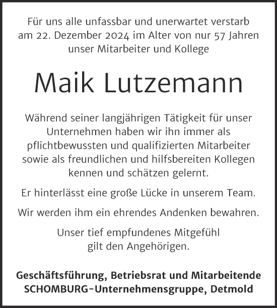 Traueranzeige von Maik Lutzemann von Mitteldeutsche Zeitung Halle/Saalkreis