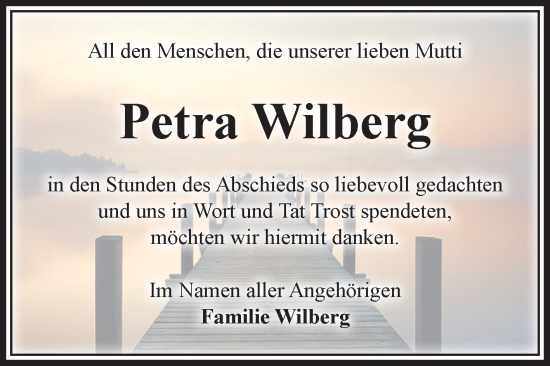 Traueranzeige von Petra Wilberg von Volksstimme Magdeburg