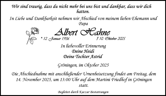 Traueranzeige von Albert Kühne von Volksstimme Oschersleben/Wanzleben