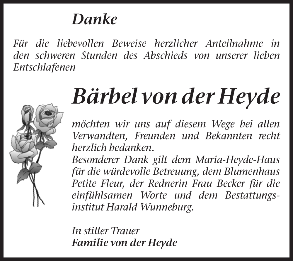  Traueranzeige für Bärbel von der Heyde vom 25.10.2025 aus Volksstimme Schönebeck