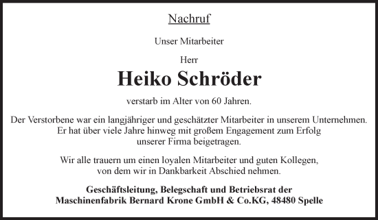 Traueranzeige von Heiko Schröder von Volksstimme Altmark Ost