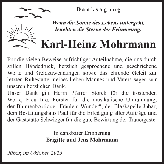 Traueranzeige von Karl-Heinz Mohrmann von Volksstimme Altmark West