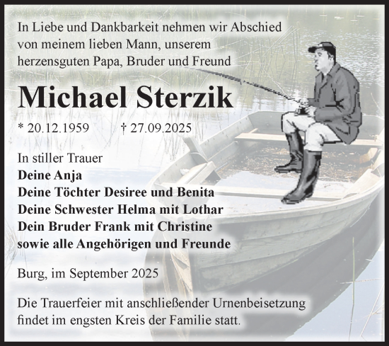 Traueranzeige von Michael Sterzik von Volksstimme Burg/Genthin
