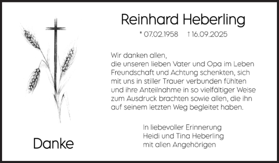 Traueranzeige von Reinhard Heberling von Volksstimme Oschersleben/Wanzleben