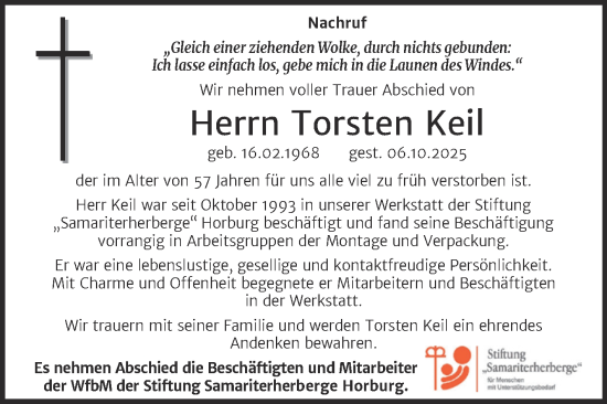 Traueranzeige von Torsten Keil von Super Sonntag Merseburg/Querfurt
