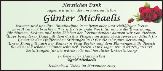 Traueranzeige von Günter Michaelis von Volksstimme Schönebeck
