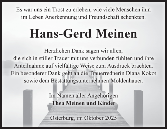 Traueranzeige von Hans-Gerd Meinen von Volksstimme Altmark Ost