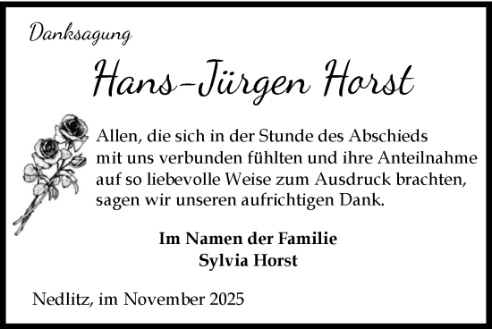 Traueranzeige von Hans-Jürgen Horst von Volksstimme Burg/Genthin