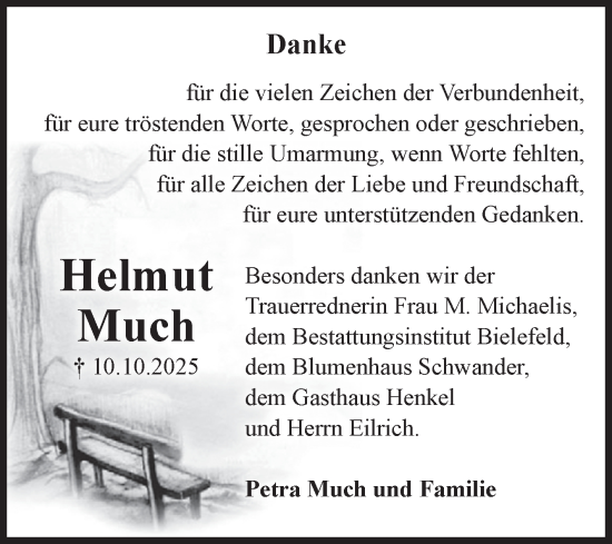 Traueranzeige von Helmut Much von Volksstimme Altmark Ost