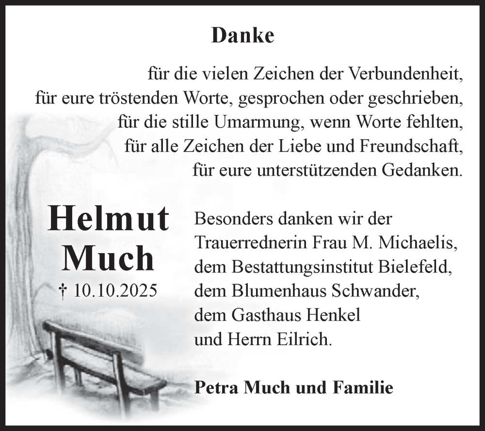  Traueranzeige für Helmut Much vom 15.11.2025 aus Volksstimme Altmark Ost