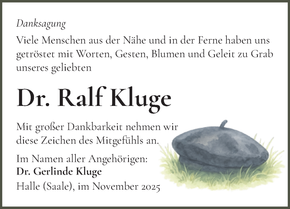  Traueranzeige für Ralf Kluge vom 22.11.2025 aus Mitteldeutsche Zeitung Bernburg