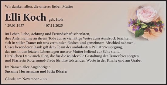 Traueranzeige von Elli Koch von Volksstimme Schönebeck