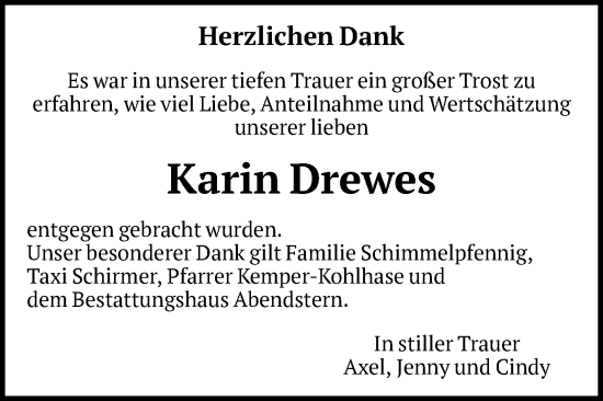 Traueranzeige von Karin Drewes von Volksstimme Altmark Ost