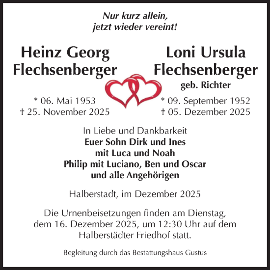 Traueranzeige von Loni Ursula Flechsenberger von Volksstimme Halberstadt