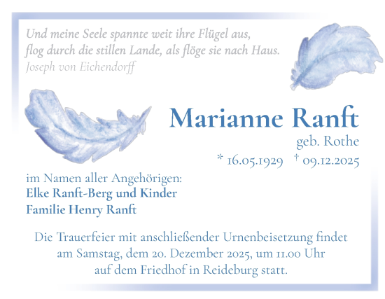 Traueranzeige von Marianne Ranß von Mitteldeutsche Zeitung Halle/Saalkreis