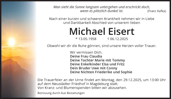 Traueranzeige von Michael Eisert von Volksstimme Magdeburg