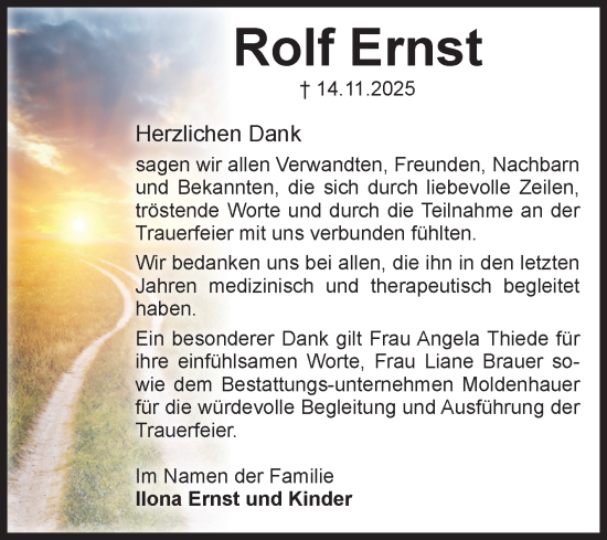 Traueranzeige von Rolf Ernst von Volksstimme Altmark Ost
