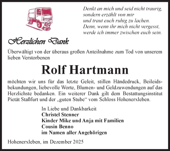 Traueranzeige von Rolf Hartmann 