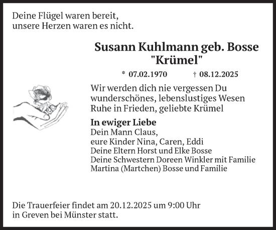 Traueranzeige von Susann Kuhlmann von Volksstimme Burg/Genthin