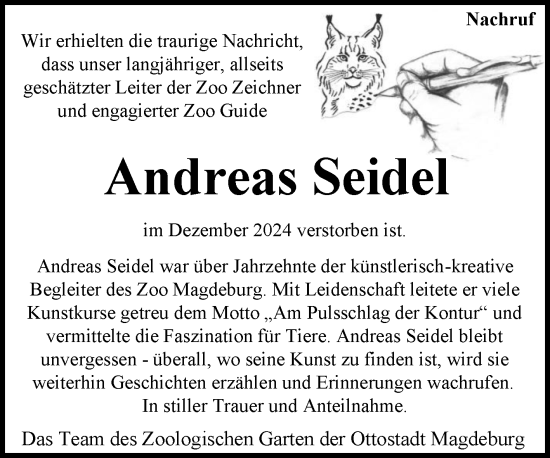 Traueranzeige von Andreas Seidel von Volksstimme Magdeburg
