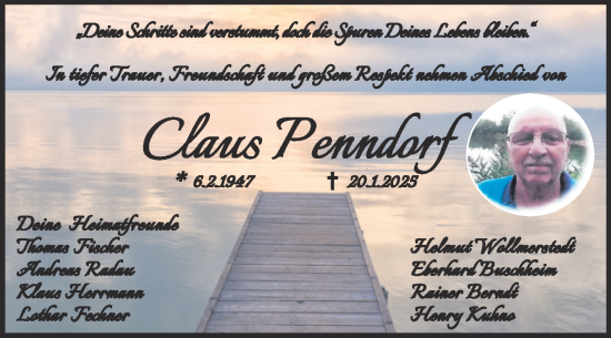 Traueranzeige von Claus Penndorf von Mitteldeutsche Zeitung Zeitz