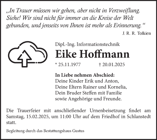 Traueranzeige von Eike Hoffmann von Volksstimme Halberstadt