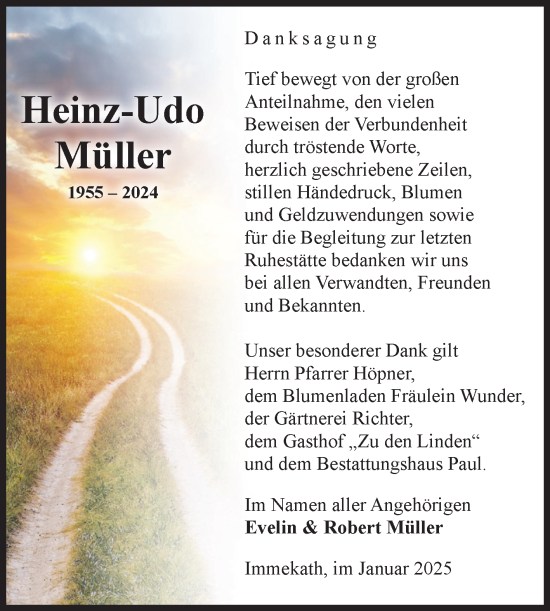 Traueranzeige von Heinz-Udo Müller von Volksstimme Altmark West