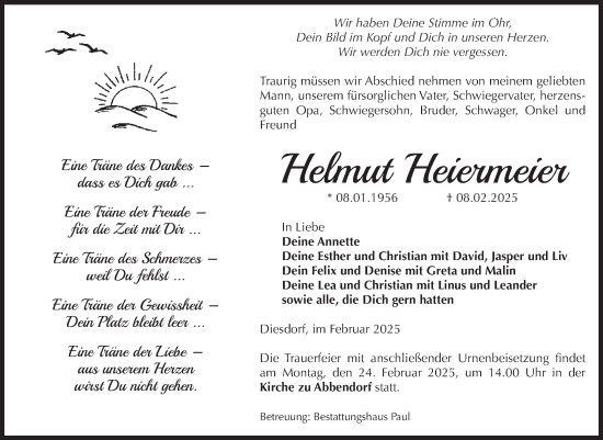 Traueranzeige von Helmut Heiermeier von Volksstimme Altmark West