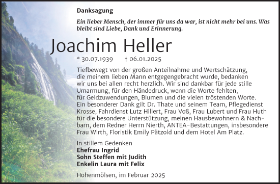 Traueranzeige von Joachim Heller von Trauerkombi Weißenfels