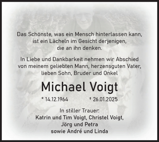 Traueranzeige von Michael Voigt von Volksstimme Altmark Ost
