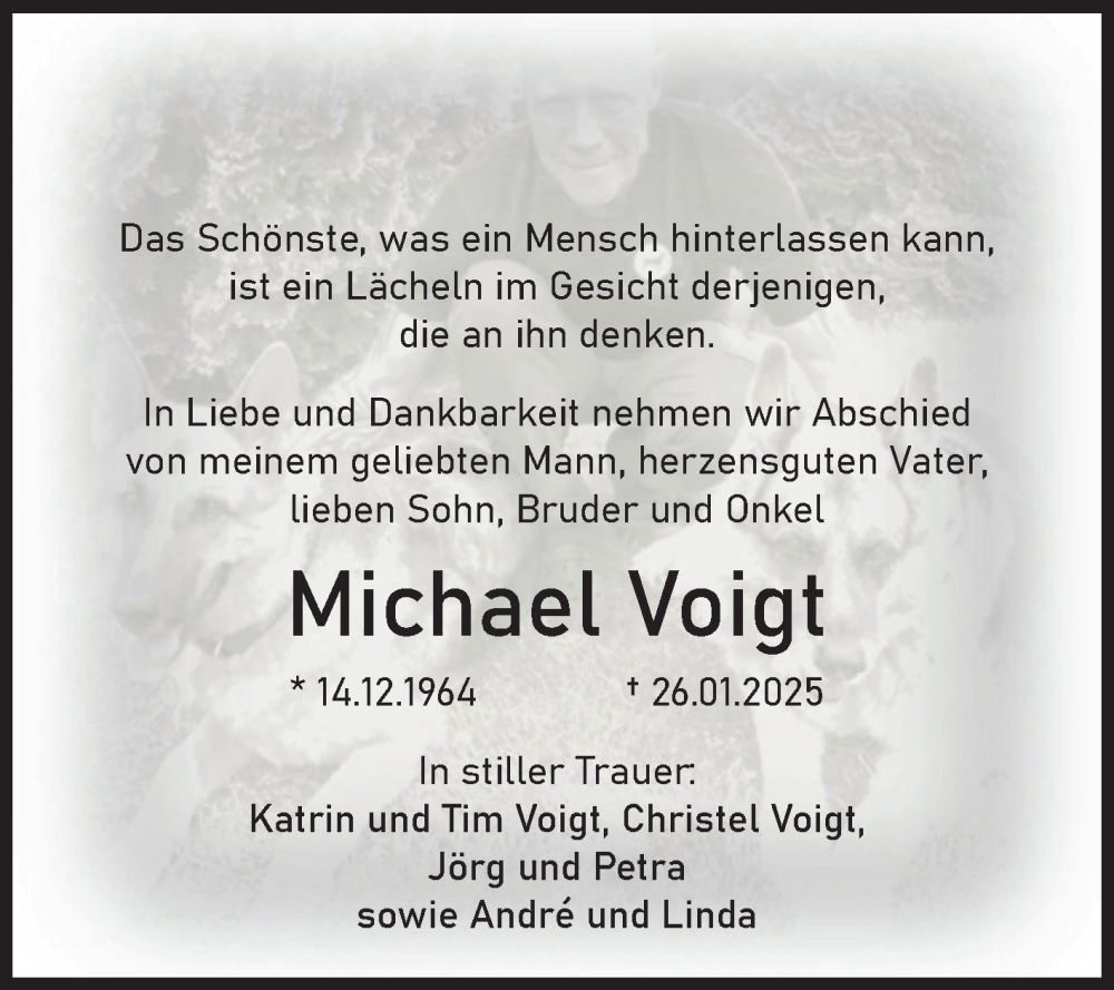  Traueranzeige für Michael Voigt vom 26.02.2025 aus Volksstimme Altmark Ost