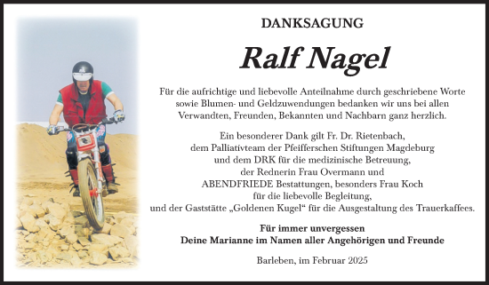 Traueranzeige von Ralf Nagel von Volksstimme Haldensleben/Wolmirstedt
