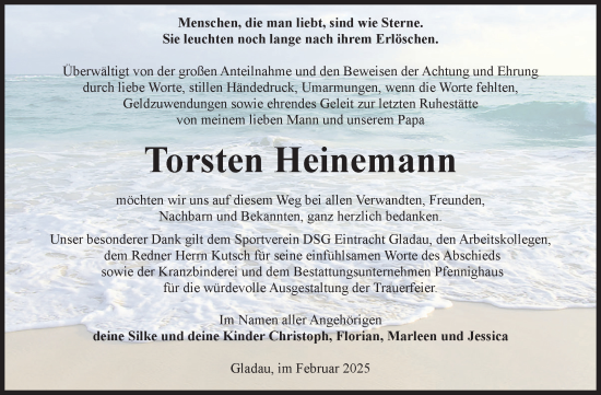 Traueranzeige von Torsten Heinemann von Volksstimme Burg/Genthin