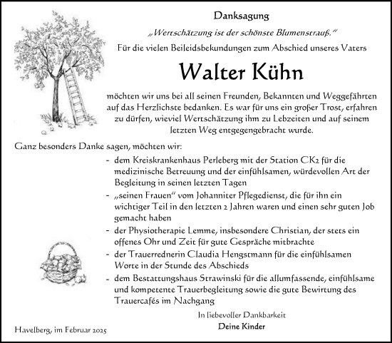 Traueranzeige von Walter Kühn von Volksstimme Altmark Ost