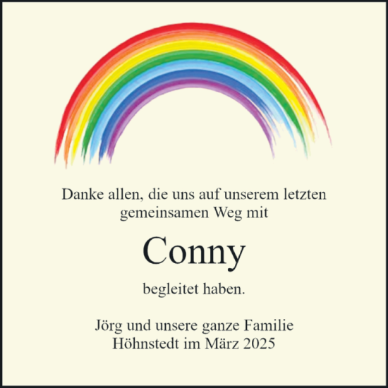Traueranzeige von Conny  