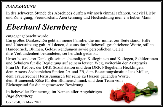 Traueranzeige von Eberhard Sternberg 