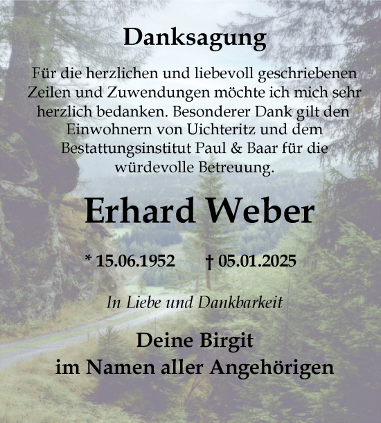 Traueranzeige von Erhard Weber von Trauerkombi Weißenfels