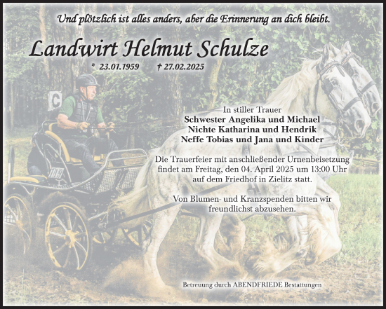 Traueranzeige von Helmut Schulze von Volksstimme Haldensleben/Wolmirstedt