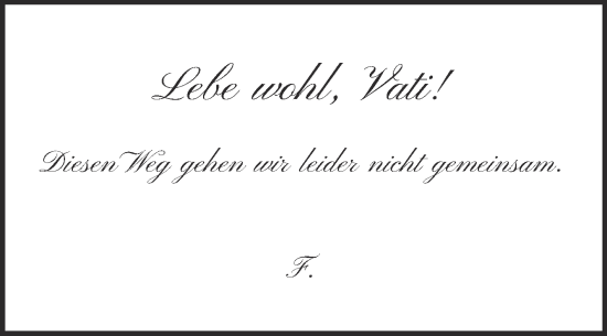 Traueranzeige von In Gedenken  von Trauerkombi Dessau